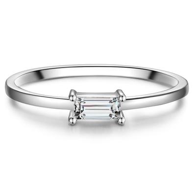 Solitärring GLANZSTÜCKE MÜNCHEN "GM9936" Gr. 52, silber, Fingerringe, Damen, 52, 1,3mm, aus Sterling Silber