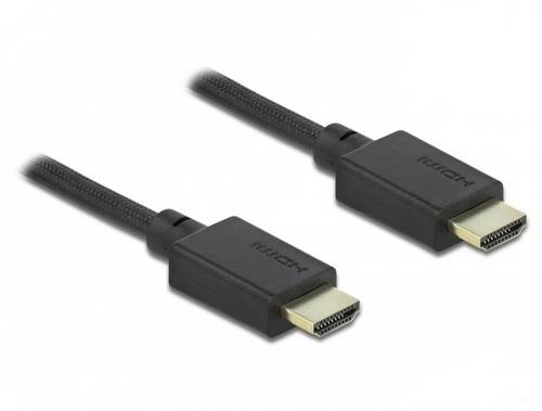 Delock HDMI Anschlusskabel HDMI-A Stecker 2m Schwarz 85388 vergoldete Steckkontakte, 8K UHD HDMI-Kabel