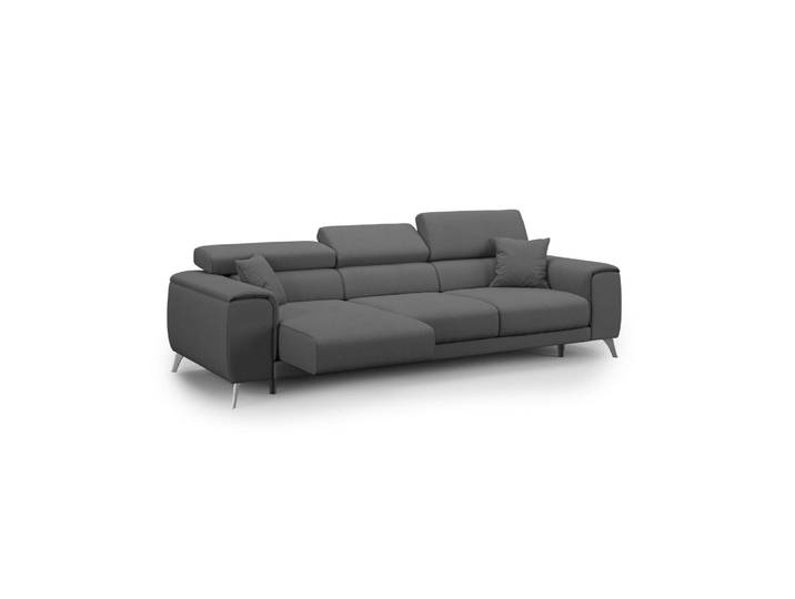 Canapé avec 3 assises coulissantes 260 cm anthracite