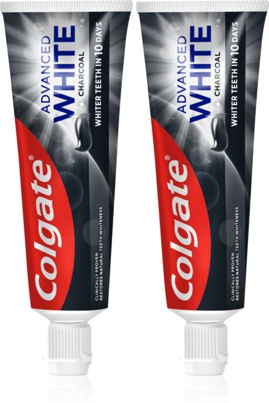 Colgate Advanced White Charcoal dentifrice blanchissant au charbon actif 2x75 ml