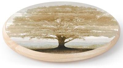 CounterArt "Grand Tree Round Wood Lazy Susan Turntable 14"" Diameter for Serving Kitchen Organization Condiment Caddy"