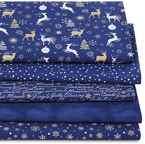 Patchwork- und Quiltpaket Christmas "Mona", blau