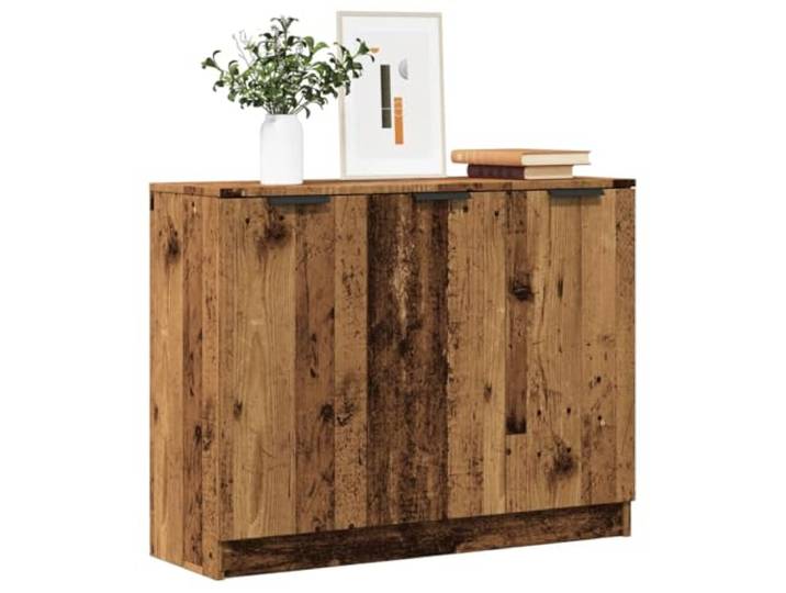 HEFZGDB Moderner Sideboard Schrank für Wohnzimmer in Altholz-Optik aus Holzwerkstoff mit robuster Oberplatte und 3 Türen für reichlich Stauraum, ideal zur Dekoration, pflegeleicht