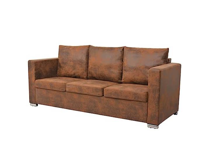 vidaXL Sofa 3-Sitzer 191x73x82 cm Wildleder-Optik
