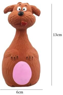 Inspired Finds Durable Squeaky Dog Toy Rubber Chew Animal Toy For Small & Large Dogs brown