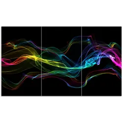 Wallario Herdabdeckplatte 60 x 52 cm (BxH), 1-teilig Bunter Rauch vor schwarzem Hintergrund