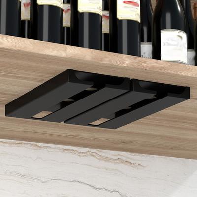 PRiME Space Saving Wall Mounted Wine Glass Holder No Drill Stemware Rack black