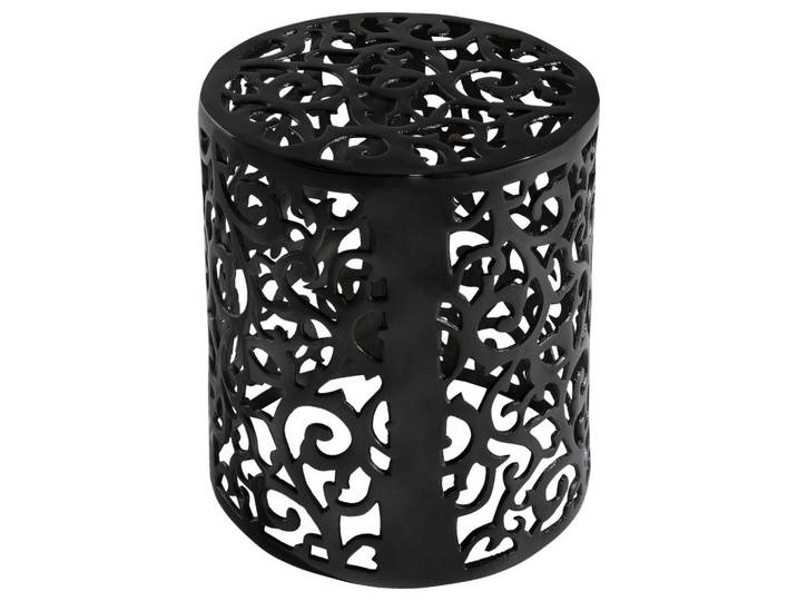 Beistelltisch, Schwarz, Metall, Abstraktes, rund, 37x44x37 cm, Wohnzimmer, Wohnzimmertische, Beistelltische, Beistelltische Metall