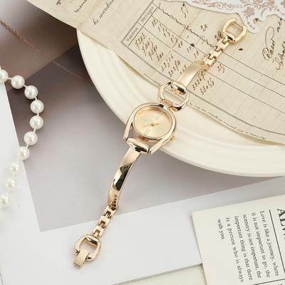 Fusion Finds Luxury Women's Bracelet Watch With Round Dial Elegant Ladies Quartz Watch Metal Dress Wristwatch gold