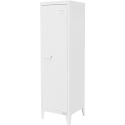 ML-Design Aktenschrank 38x38x137,5 cm Weiß | hoher Stahlschrank mit 4 Beinen, 3 Innenfächer, Industrial