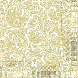 Mank Serviette Tissue Jordan in Gold, 40 x 40 cm, 100 Stück - Weihnachten Ornamente
