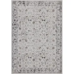 TEPPICH Kurzflor, waschbar, mit floralen Ornamenten, VERNANTE in Creme, 140 x 200 cm
