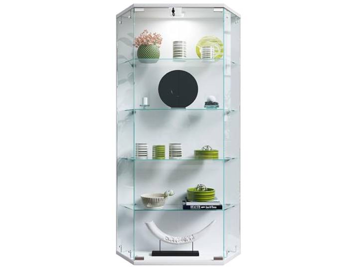 VCM Wandvitrine Weiß 83x17x114 cm 2 Türen 5 Fächer Holzwerkstoff Glas Büro Präsentation und Aufbewahrung von Sammlerstücken - Wohnzimmer oder Büro - für Sammler und Liebhaber - Holzwerkstoff, Glas