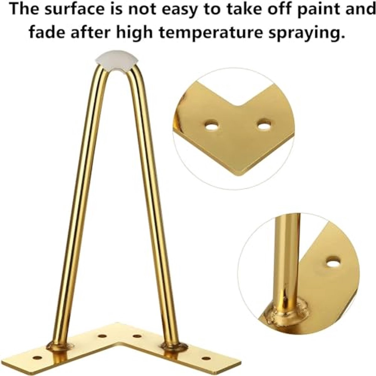 Gouden Haarspeld Tafelpoten - Set van 4 - Metaal - 20 cm