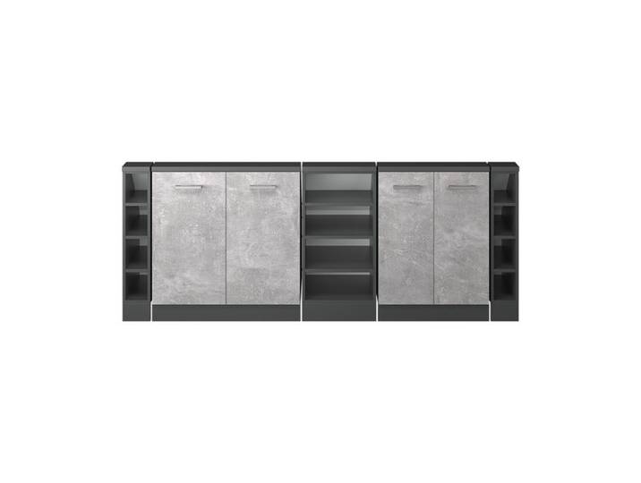 Ensembles de meuble de rangement sous pente Rion Lot de 5 Béton Vicco 56029