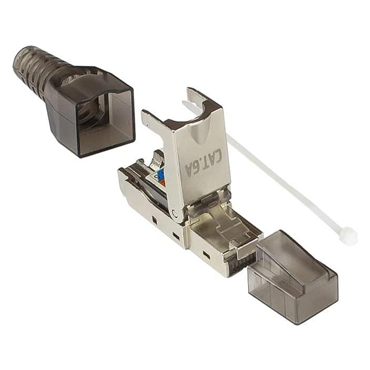 Good Connections RJ45 Stecker Cat. 6A, werkzeuglos / feldkonfektionierbar, STP geschirmt, Metall (Netzwerk Zubehör) (GC-N0147)