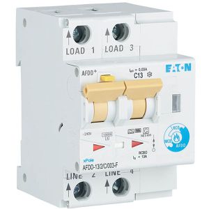 EATON Brandschutzschalter AFDD-13/2/C/003-F, 3 TE, 13 A, AFDD + FI / LS-Schalter (Typ F / Typ C), 2-polig