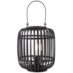 BRILLIANT Lampe, Woodrow Tischleuchte 27cm holz dunkel/schwarz, Metall/Bambus, 1x A60, E27, 60W,Normallampen (nicht enthalten)