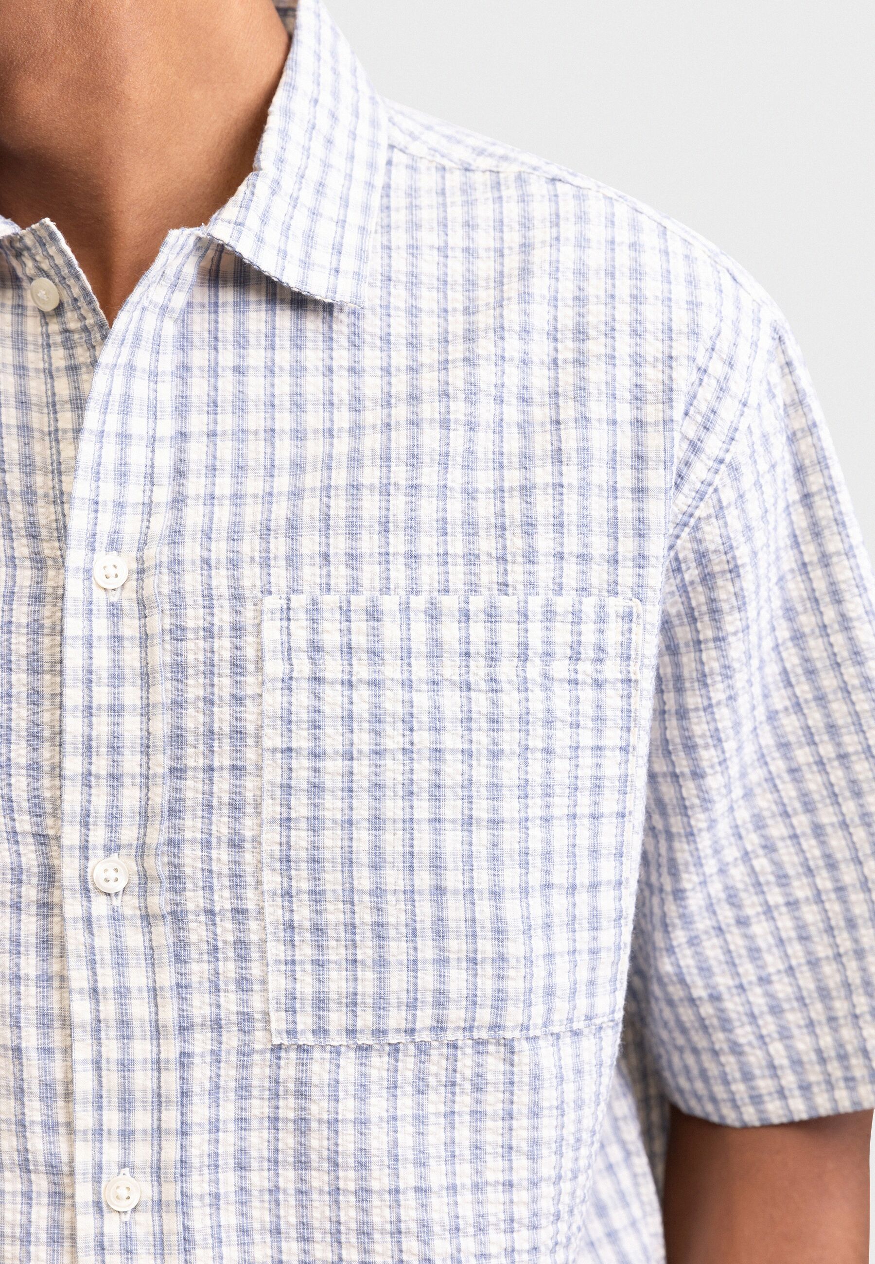 Kurzarmhemd REDEFINED REBEL "Redefined Rebel Shirt RRRowdy Shirt OVERSIZED FIT", Herren, Gr. XXL, ashley blau, Web, 100% Baumwolle, Hemden