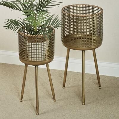 Touch of Class Foster Planters Gold Set of Two, Set of Two, Gold