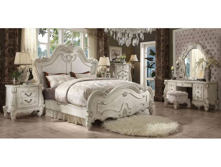 JVmoebel Schlafzimmer-Set Klassisches Schlafzimmer Set Bett Nachttisch Schminktisch Spiegel, Made in Europa