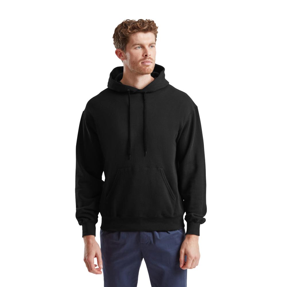 Fruit of the Loom katoenen herenhoodie (Zwart)