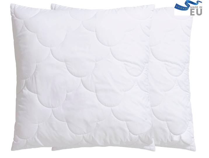 Microfaserkissen OTTO HOME Mondschein, Kopfkissen 1-tlg. oder 2-tlg. 40x80 oder 80x80 cm , weiß, B:40cm L:40cm, Bezug: 100% Polyester. Füllung: 100% Polyester, Kopfkissen, Microfaserkissen, Kissen, allergiker geeignet (für Hausstauballergiker)