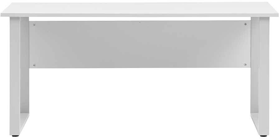 Pharao24.de Home Office Tisch in Lichtgrau Metall Bügelgestell