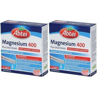 Abtei Magnesium 400 Plus Vital Direkt Granulat 2x 2x20 St