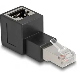 DeLOCK RJ45 Stecker zu RJ45 Buchse Adapter Cat.6A 90° nach oben gewinkelt