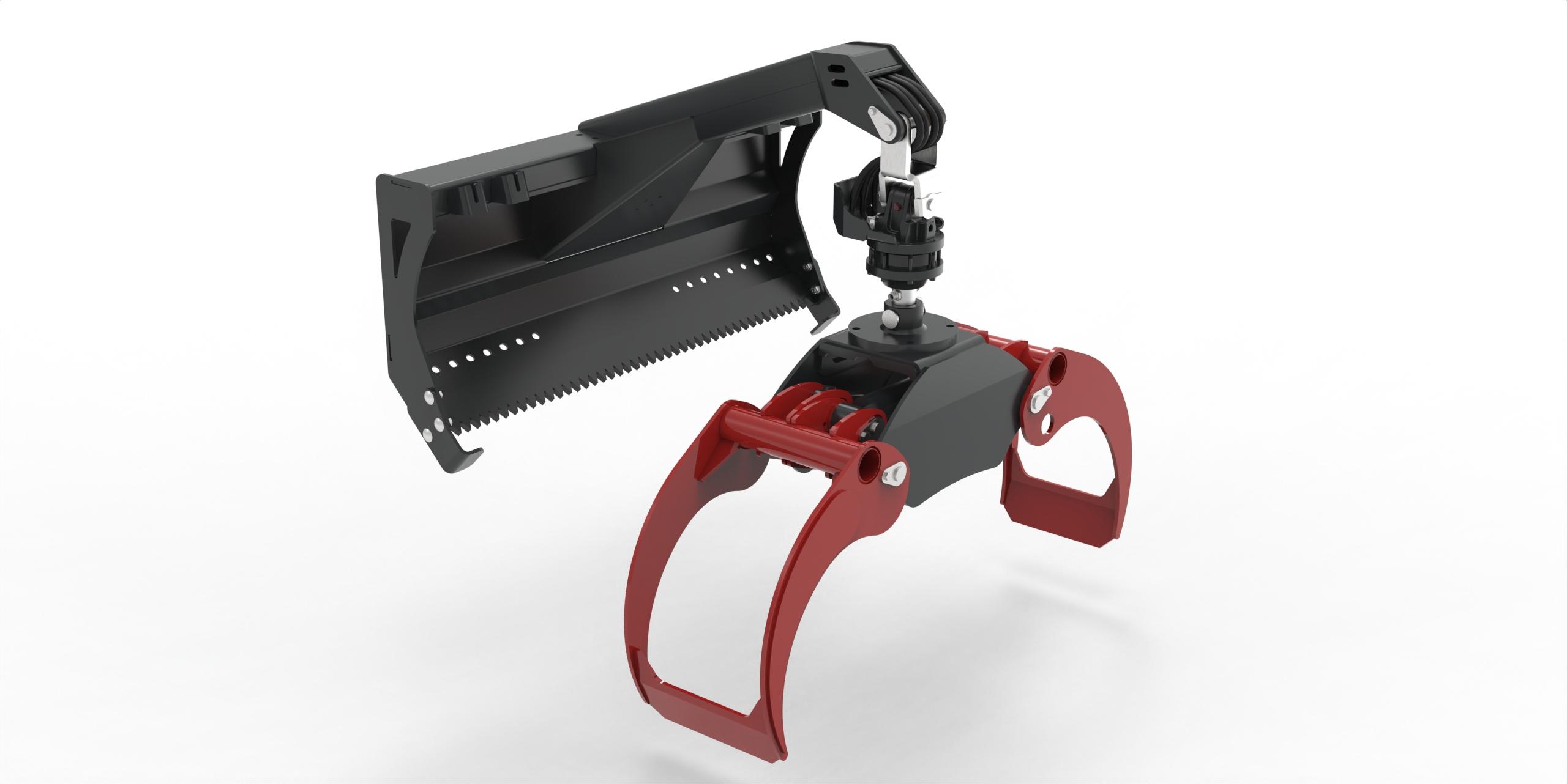 Anbaurahmen proLine XL mit Forstgreifer OG19 & 3t Bolzenrotator - Giant Aufnahme