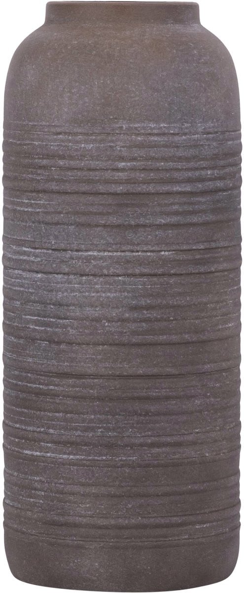 PTMD Lavada Vaas met ijzeren striping, Donkerbruin, S