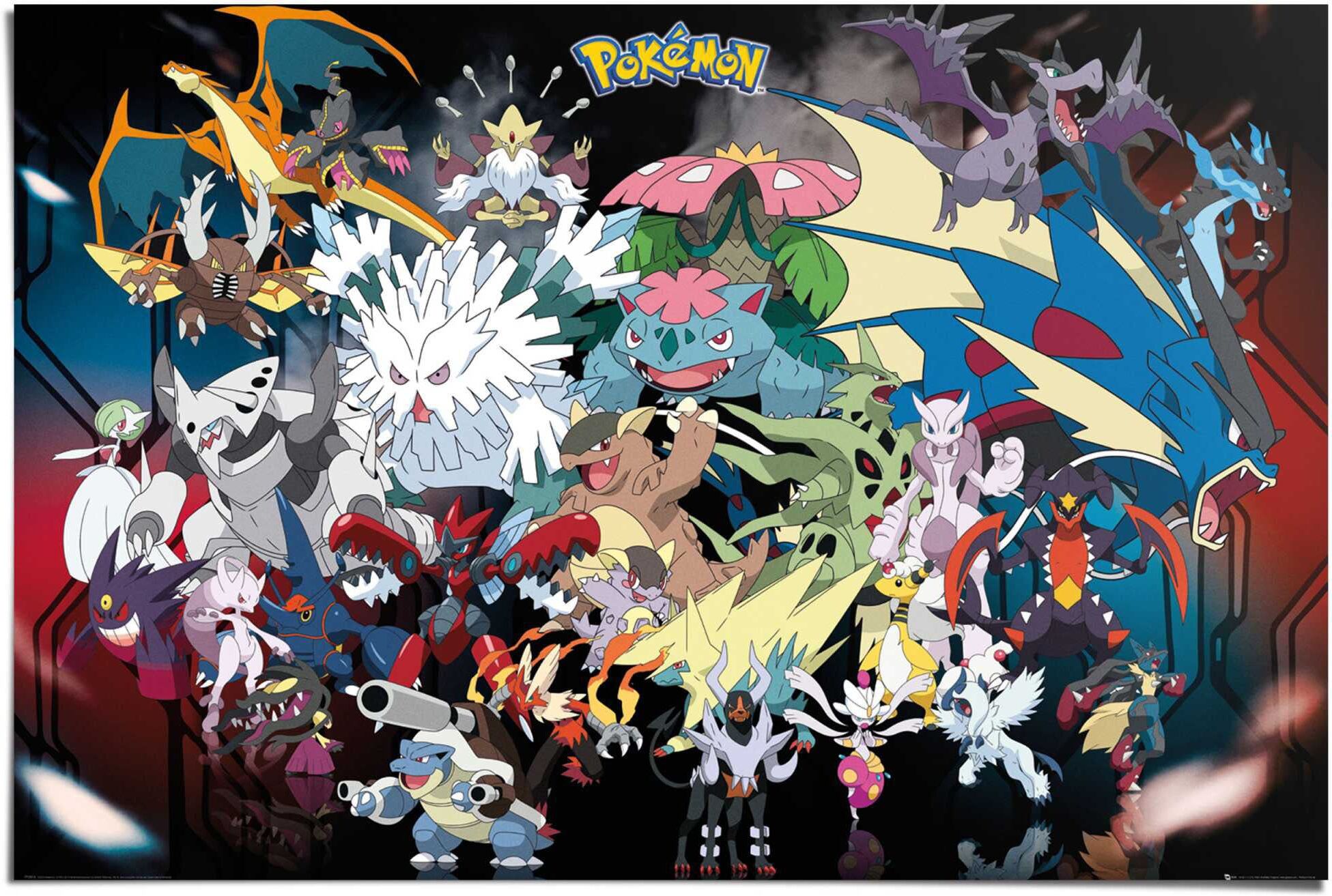 Reinders! Poster REINDERS "Poster Pokemon", bunt (farbe bild(er): mehrfarbig), B:91,5cm H:61cm, Papier, Bilder, Poster farbe bild(er): mehrfarbig B/H/T: 91,5cm x 61cm, 1 Stk.