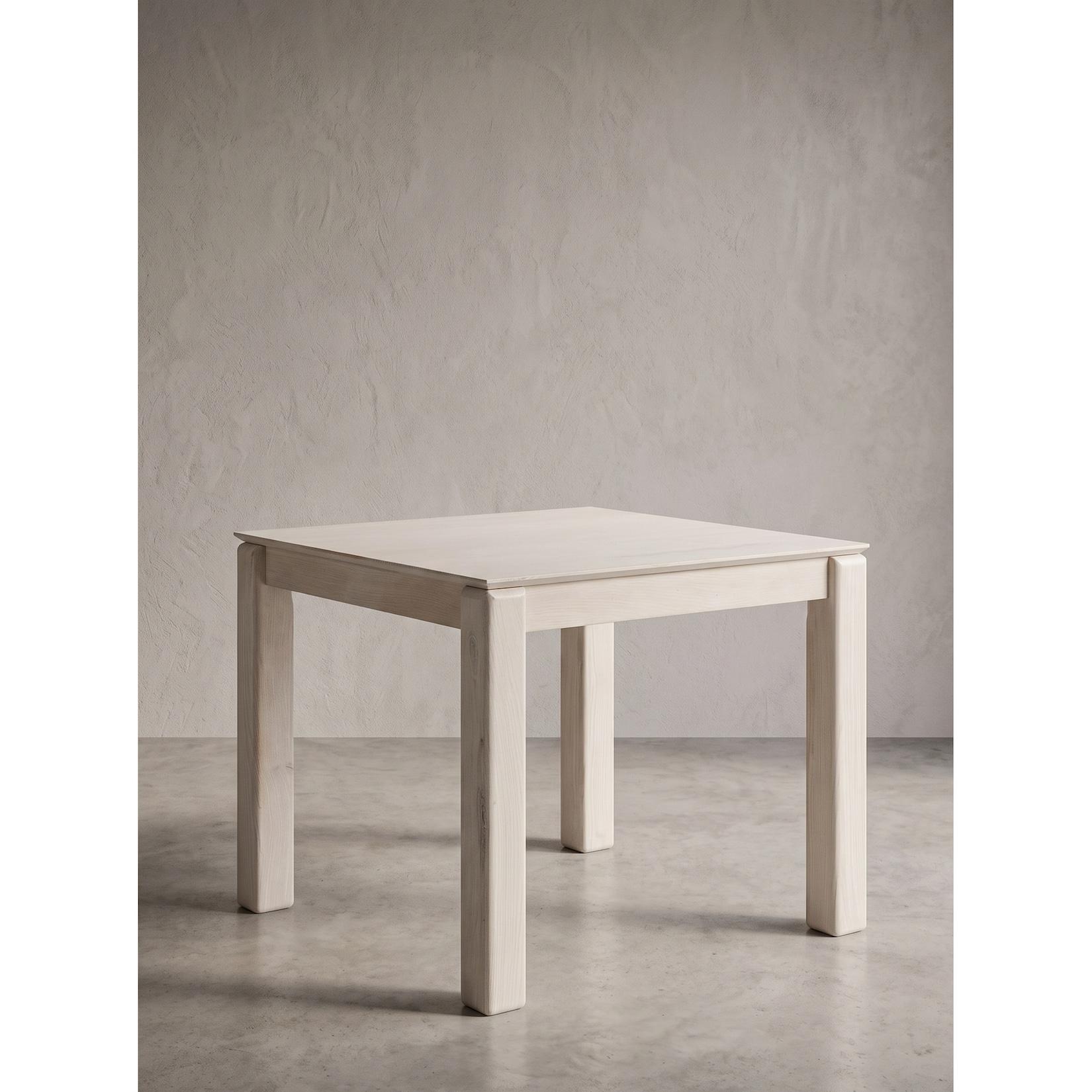 Esstisch Mango Massivholz Weiß-Mango 80x80x75 cm - CHARENTE Kadima