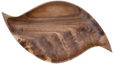 Storied Home Acacia Wood Tray, Abstract Shaped