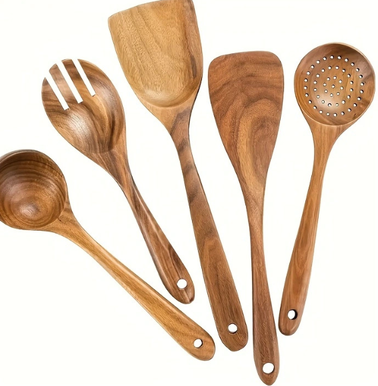 Modern Mode Marketplace Premium Natural Wooden Cooking Spoon & Colander Set Eco Friendly Kitchen Utensils Premium Natural Wooden Cooking Spoon & Colander Set Eco Friendly Kitchen Utensils