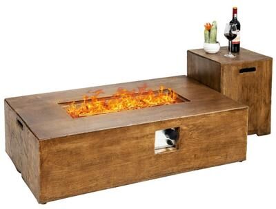 Costway 2 Piece Outdoor Propane Fire Pit Table Set