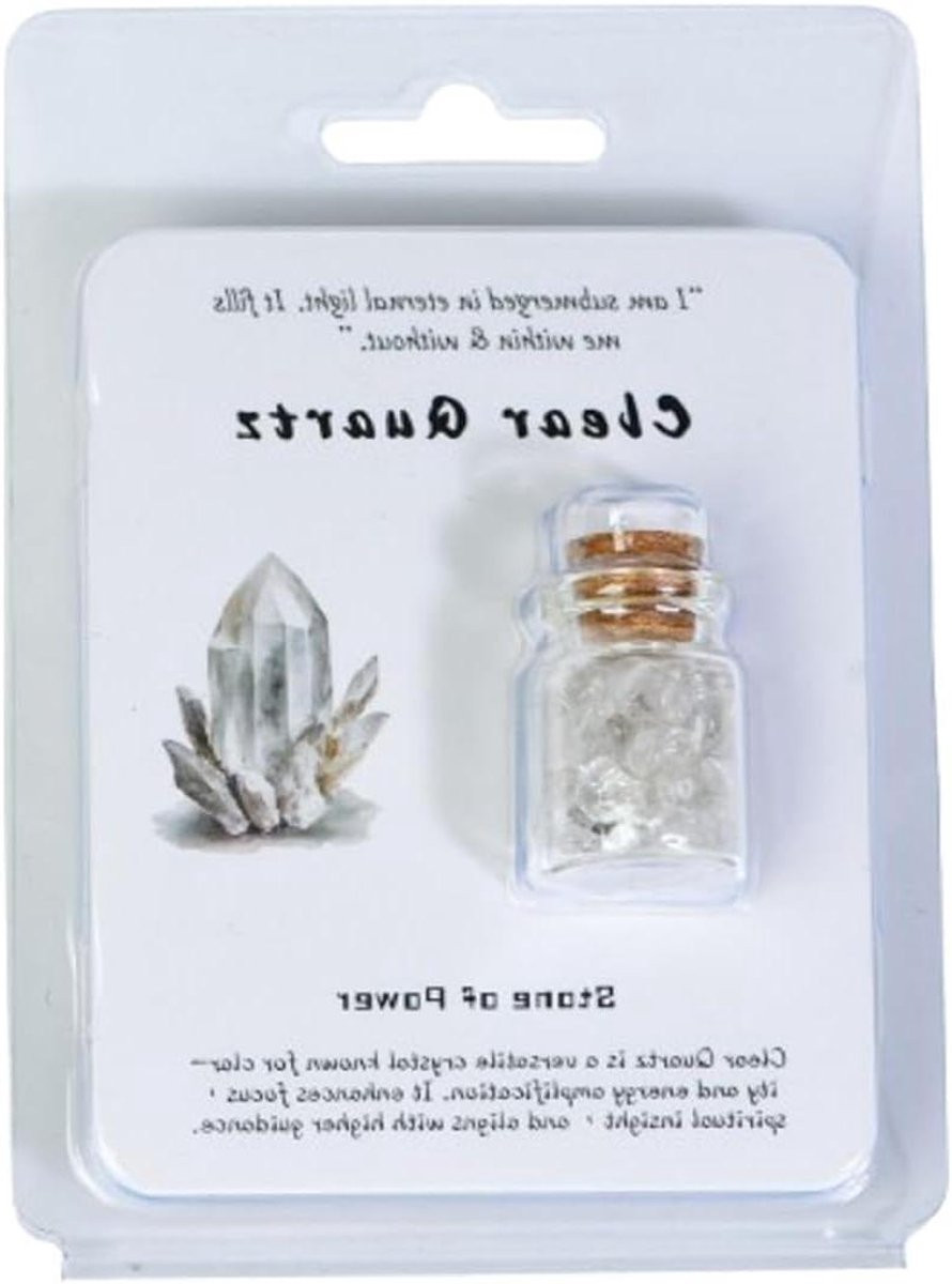 Set van 10 verschillende mini edelsteen flesjes voor meditatie en decoratie