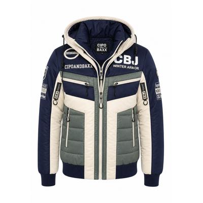 Winterjacke CIPO & BAXX "Winterjacke CM234", Herren, Gr. XXXL, navyblau, beige, regular fit, Jacken Winterjacke, stylisch & Warm für Kalte Winter, Topseller