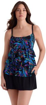 Plus Size Women's Faux Ruffle Skirtini by Longitude in Tinseltown (Size 16)