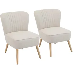 Oviala Business 2er-Set Sessel im Krötenstil aus beigem Stoff