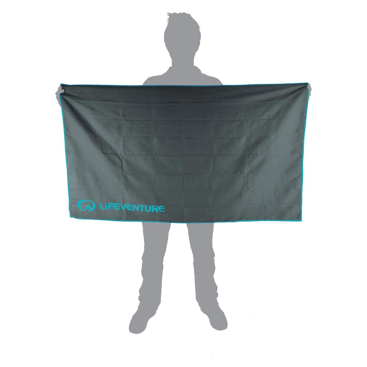 Lifeventure Recycled SoftFibre Trek Towel, Grey, Extra Large (130 x 75 cm) (63611)