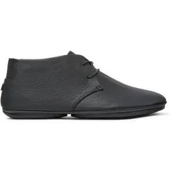 Camper für Damen. K400221-036 Right Nina Lederstiefeletten schwarz (36), Wohnung, 1 bis 3 cm, Schnürsenkel, Lässig