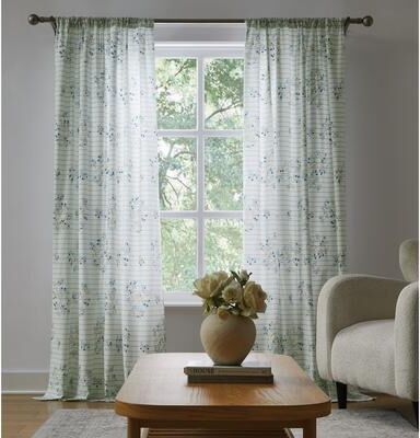 Cottage Classics Emma Floral Cotton Window Curtain