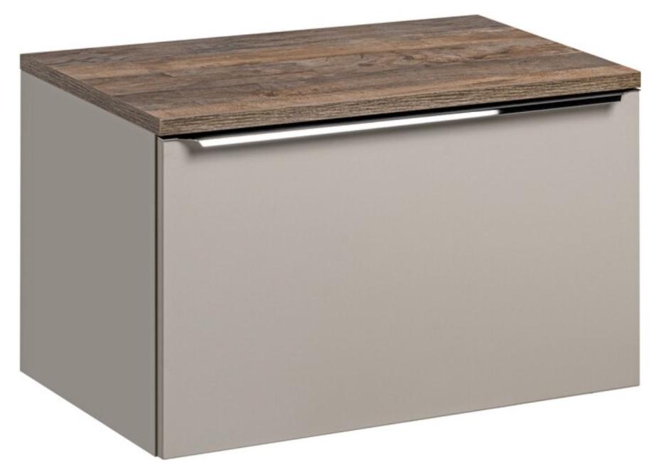 Badezimmer-Set VANTA taupe: Waschtischunterschrank 80 cm + Waschtischplatte