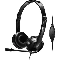 Helden Casque micro HEDEN filaire double jack 3.5mm micro pivotant, arceau réglable noi (Kabelgebunden), Kopfhörer, Schwarz