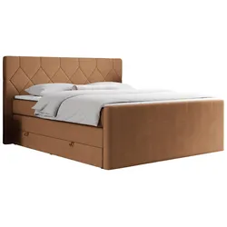 BOXSPRINGBETT KING EIGAR 160/200 Orange Struktur - H3