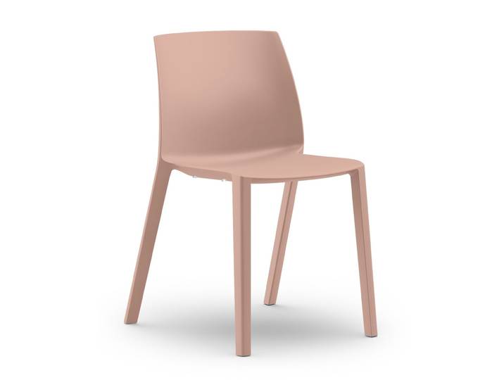 Chaise d’extérieur Olga sans accoudoirs en polypropylène – Rose poudré