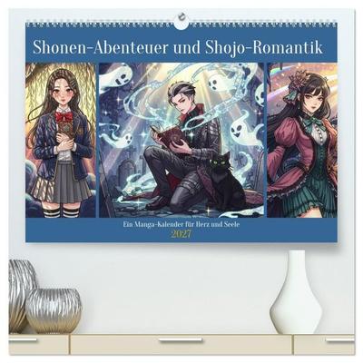 Shonen-Abenteuer und Shojo-Romantik - Ein Manga-Kalender für Herz und Seele (hochwertiger Premium Wandkalender 2027 DIN A2 quer), Kunstdruck in