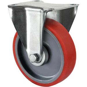CASCOO Schwerlastrolle Serie N2U6, Bockrolle, 160mm Ø, Polyurethan, Tragkraft 350kg